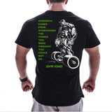 Mens Gyms Fitness Bodybuilding T-shirt Summer Casual Printed Cotton Short sleeve t shirt Male Workout Tees Tops Brand Clothing
