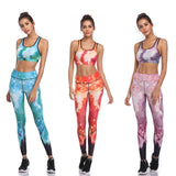 LI-FI Fitness Yoga Set Women Print Push Up Quick Dry Spotrs Wear Yoga Suits Running Workout Gym Wear Tight Slim Training Suit