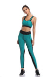 LI-FI Women Yoga Pants Mesh Patchwork Leggings Sports Vest Running Suits Comfortable Quick Dry Yoga Set Female Gym Wear