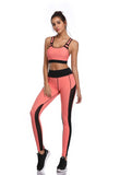 LI-FI Women Yoga Pants Mesh Patchwork Leggings Sports Vest Running Suits Comfortable Quick Dry Yoga Set Female Gym Wear