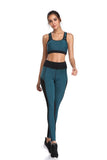 LI-FI Women Yoga Pants Mesh Patchwork Leggings Sports Vest Running Suits Comfortable Quick Dry Yoga Set Female Gym Wear