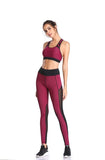 LI-FI Women Yoga Pants Mesh Patchwork Leggings Sports Vest Running Suits Comfortable Quick Dry Yoga Set Female Gym Wear