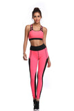 LI-FI Women Yoga Pants Mesh Patchwork Leggings Sports Vest Running Suits Comfortable Quick Dry Yoga Set Female Gym Wear