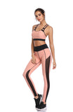 LI-FI Women Yoga Pants Mesh Patchwork Leggings Sports Vest Running Suits Comfortable Quick Dry Yoga Set Female Gym Wear