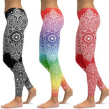 LI-FI Mandala Fitness Yoga Pants Women Sports Leggings Workout Hot Running Leggings Sexy Push Up Gym Wear Elastic Slim Pants