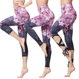 Women Ballerina Yoga Pants bandage Cropped leggings Sports dance Tight Leggings fitness Cross Pants Running Tights woman