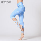 Women Ballerina Yoga Pants bandage Cropped leggings Sports dance Tight Leggings fitness Cross Pants Running Tights woman