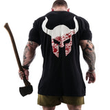 Men Casual Fashion Black Printed T-shirt Gyms Fitness Bodybuilding Cotton t shirt 2019 New Male Tee Tops Workout Brand Clothing