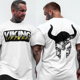 Men Casual Fashion Black Printed T-shirt Gyms Fitness Bodybuilding Cotton t shirt 2019 New Male Tee Tops Workout Brand Clothing