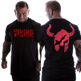 Men Casual Fashion Black Printed T-shirt Gyms Fitness Bodybuilding Cotton t shirt 2019 New Male Tee Tops Workout Brand Clothing