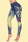 LI-FI Original Wolf Print Leggings Women Yoga Pants Gym Leggings Fitness Sports Wear Elastic Tight Yoga Leggings